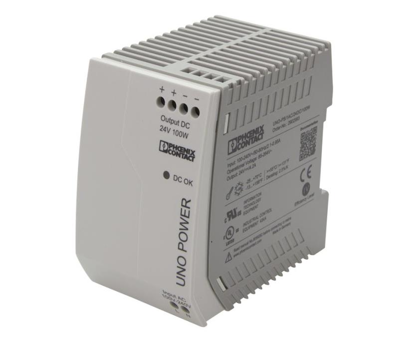 Power supply for DIN rail mounting, input: 1-phase, output: 24 V DC/100 W UNO-PS/1AC/24DC/100W 29029
